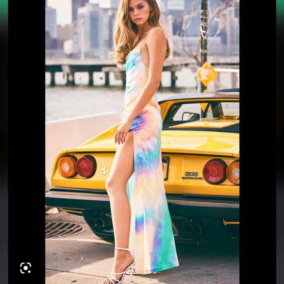 Retrofete Marlene Dress in Multi Tie Dye - Picture 8 of 17